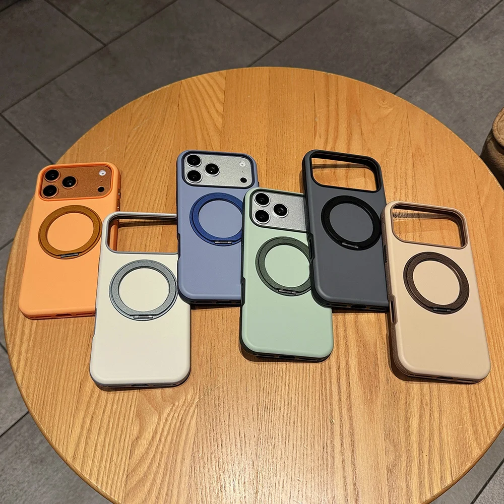 

360°Rotating Bracket Stand Case For iPhone 11 12 13 14 15 16 17 Pro Max Plus Anti-Drop Shockproof Magnetic Wireless Charge Cover