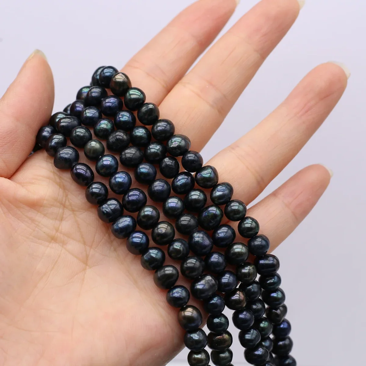 AA Natural Freshwater Black Pearl Round Isolation Beads 8-9mm For Jewelry Making DIY Necklace Braclet Earrings Accessory