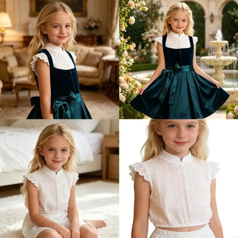 Kids Formal White Shirt Polyester Construction For Role Play And Social Activity 4 Size Option Children Blouse A2UB