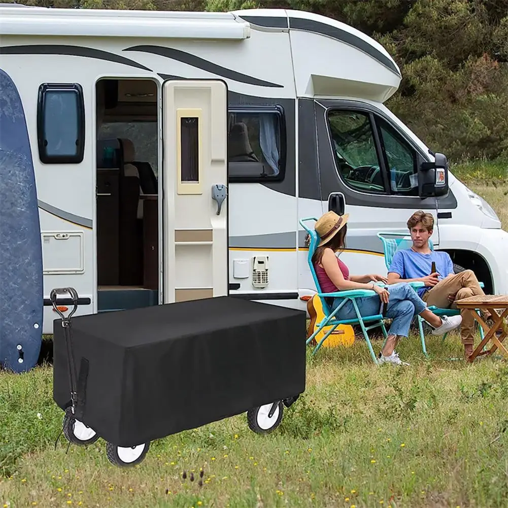 Wagon Cart Cover with Adjustable Drawstring Wagon Cart Sun Shade Cover Waterproof Oxford Cloth Dust Protector for Foldable