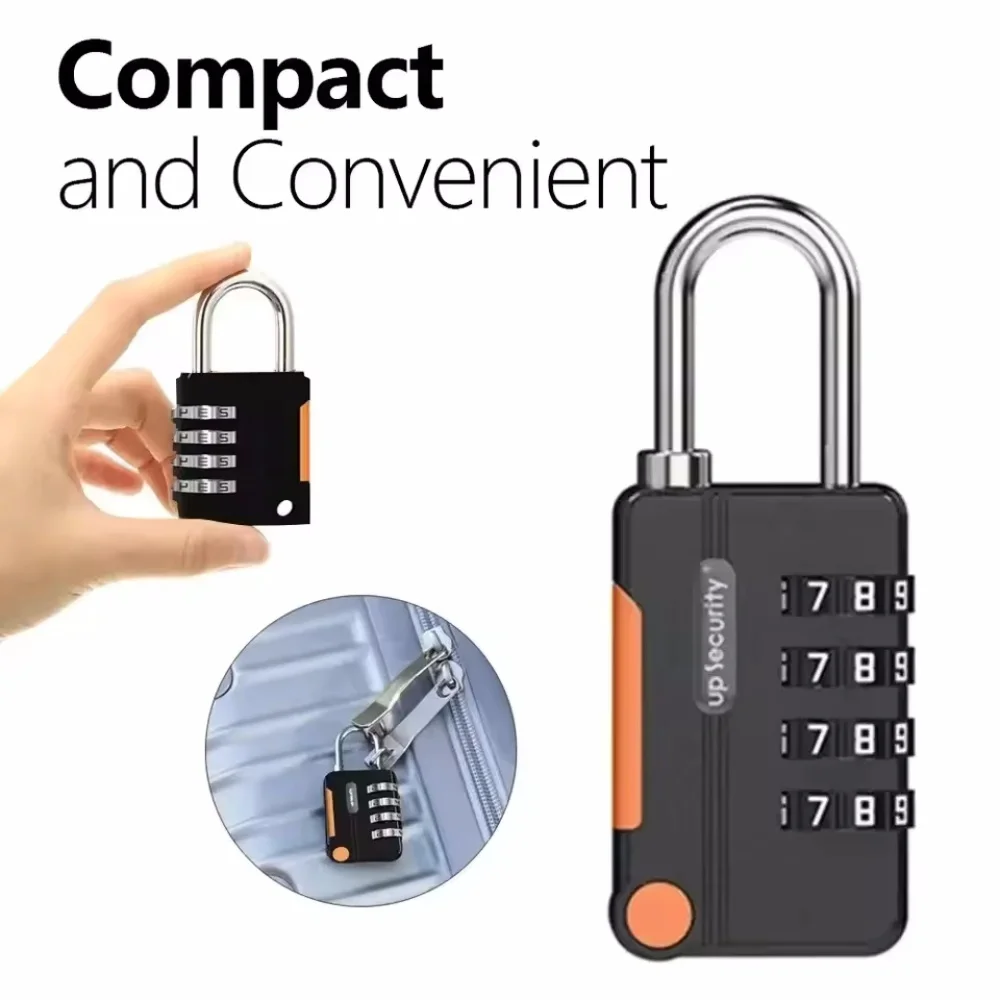 Anti-theft 4 Digit Combination Lock Customs Password Lock Suitcase Luggage Coded Lock Cabinet Lock Contrast Color Padlock