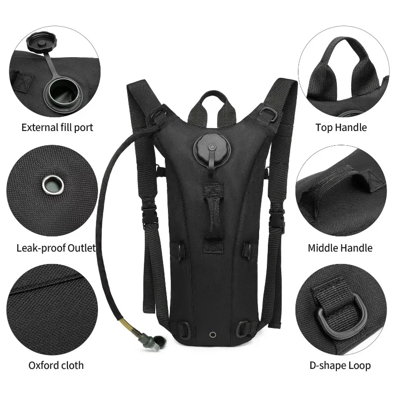 Military Tactical Camel Backpack with 3L Waterproof Water Bladder Hydration Pack for Running, Jogging, Cycling, Hiking