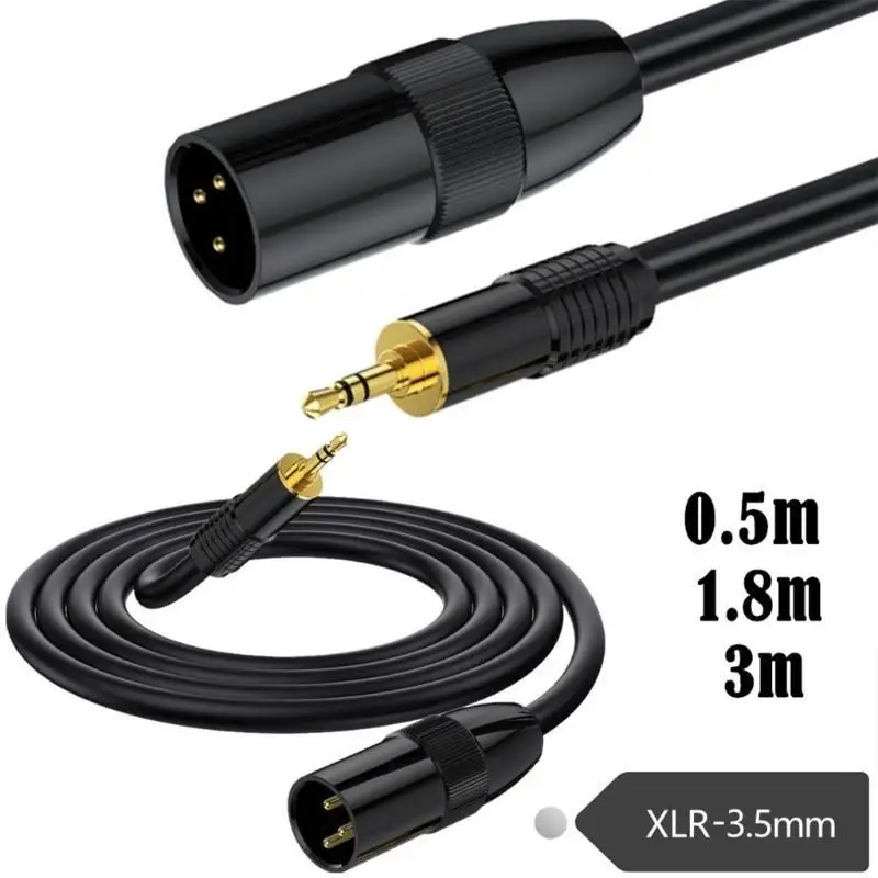 

31BA Aux 3.5mm to 3pin 3-Pin Male Stereo Cable 3pin to 1/8'' Unbalanced Converter Cord