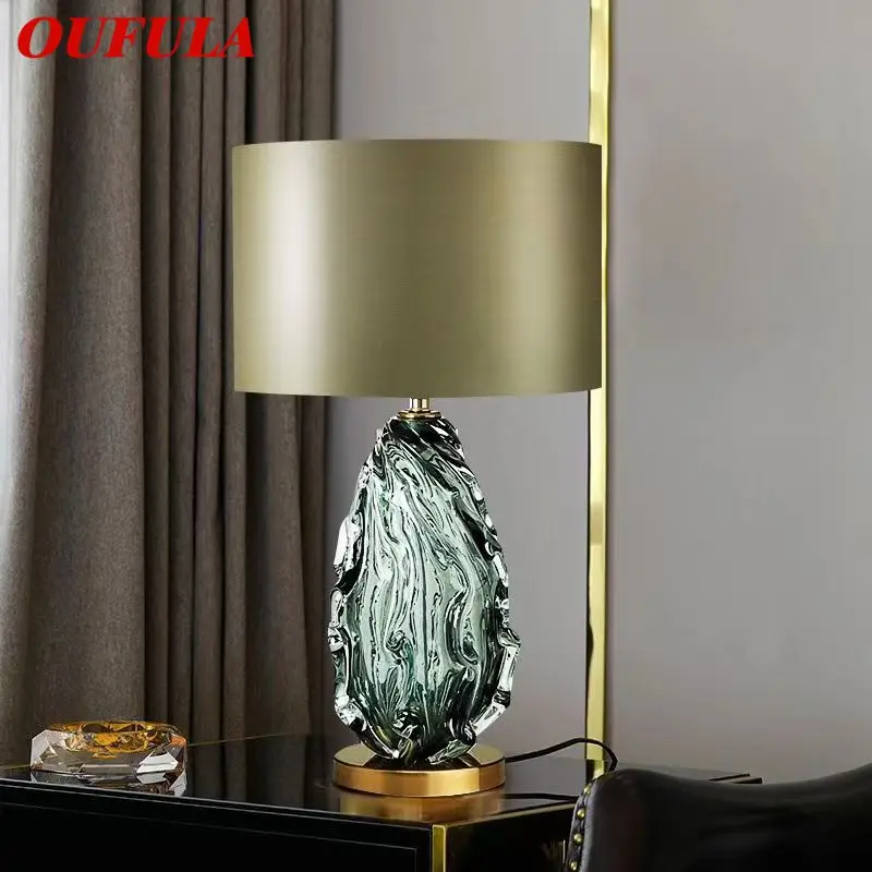 oufula nordic glaze table lamp led desk light arte elegante sala de estar quarto hotel original originalidade 01