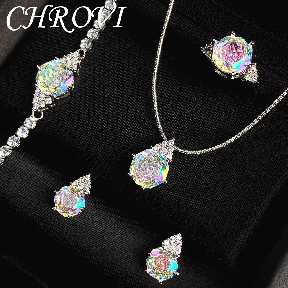 925er Sterlingsilber „Light Luxury“ achteckiges Millennium Rose-Cut Anhänger-Set – mit dreieckigen Facetten und Farbverläufen – Detail 4