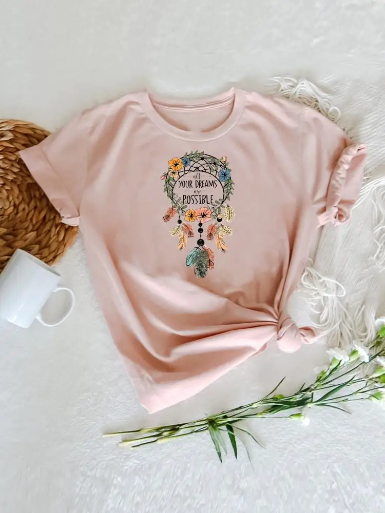 

Dream Web Cute 90s Style Women Fashion Summer Graphic Tee Print Cartoon Shirt Female Short Sleeve T Top Clothing T-shirts