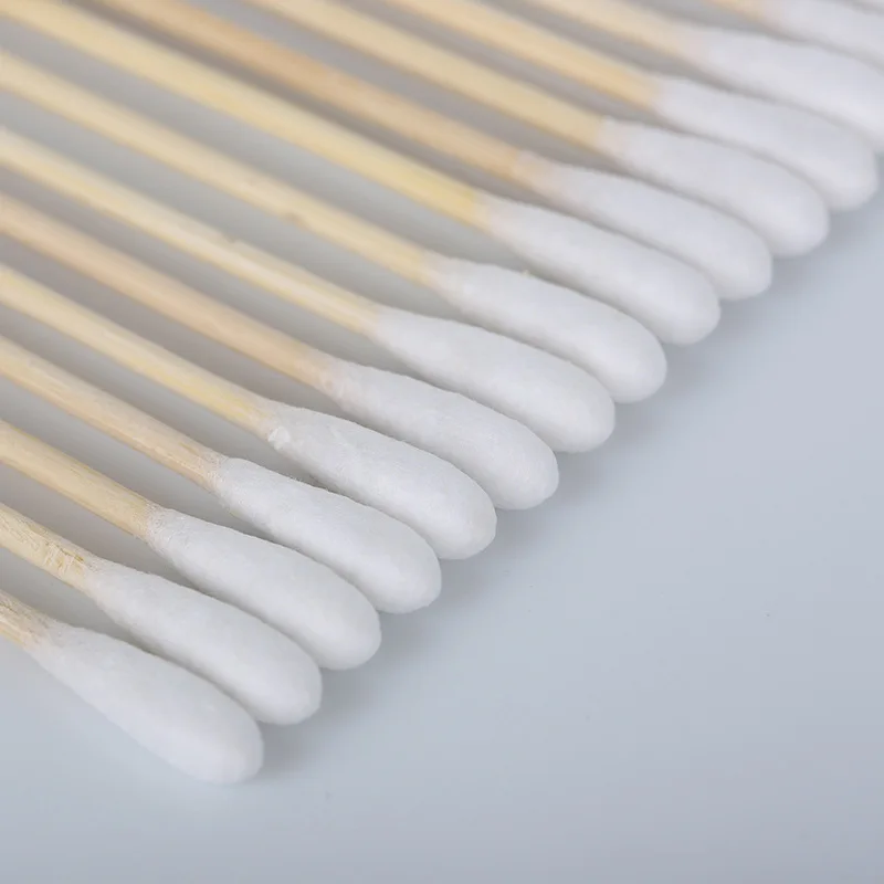 50 قطعة/الحقيبة المتاح مسحات القطن المعقمة رئيس واحد الجرح التعقيم تنظيف خشبية طويلة مسحات القطن العصي لوازم المنزل