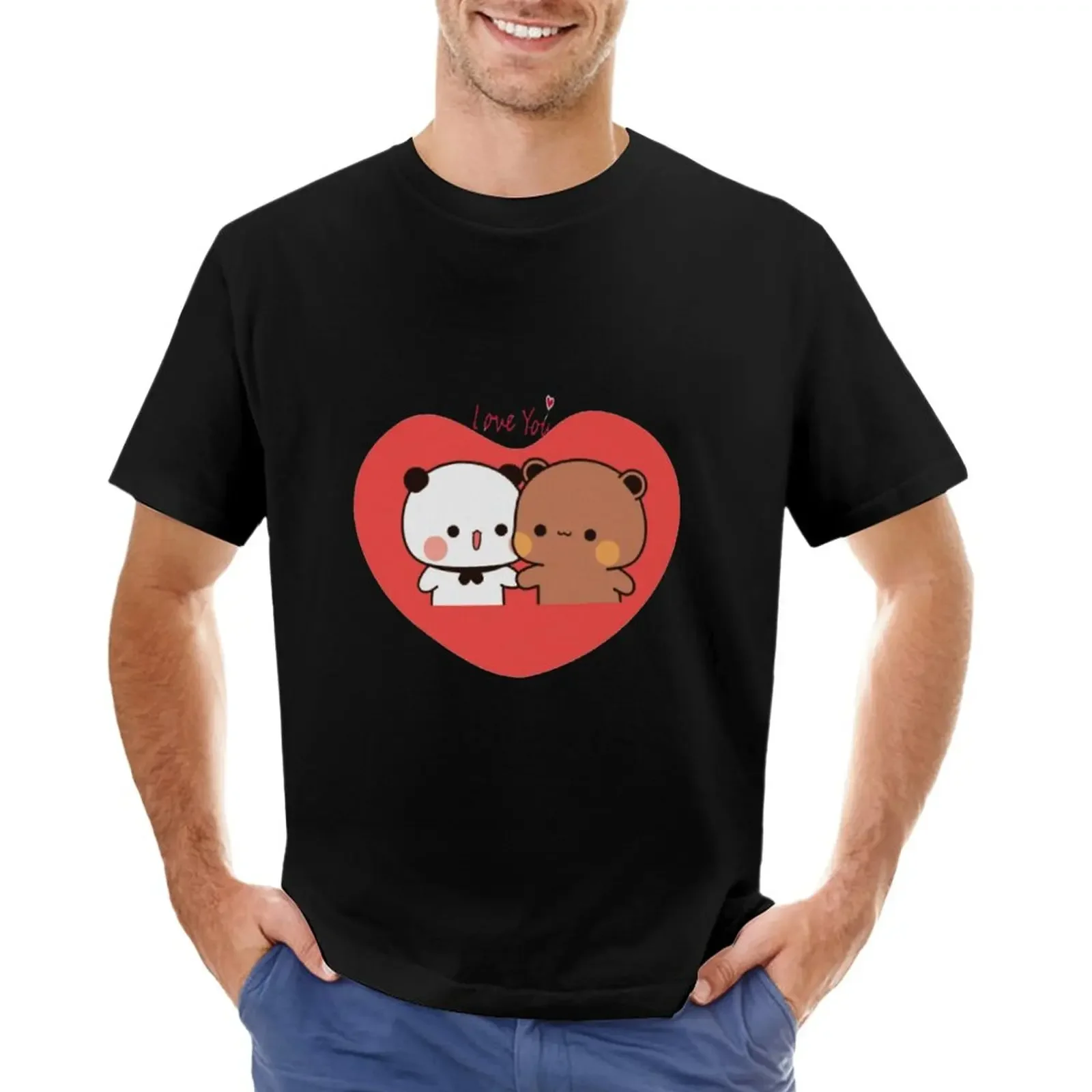 Tops cute clothes cat slim fit t shirts for men clothing oversized style Bubu And Dudu - PANDA BEAR TRUE Love 2024V0.13 T-Shirt