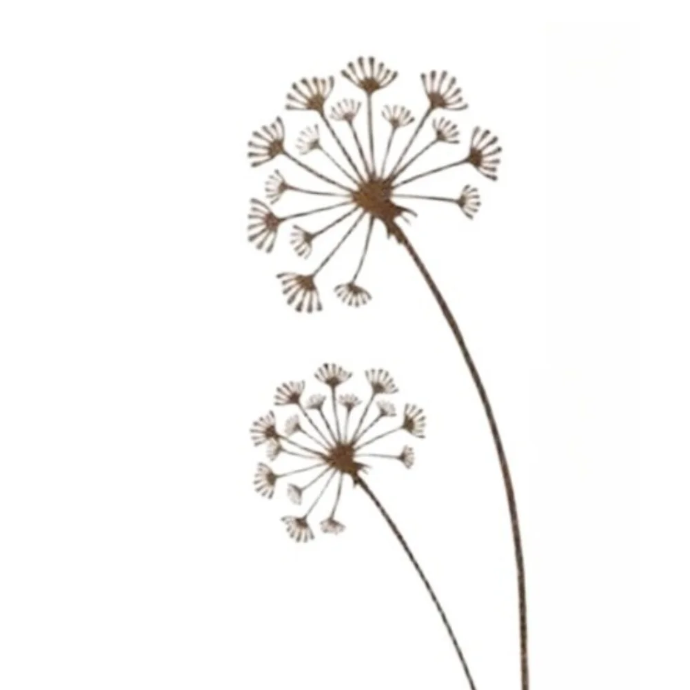 Rust Style Garden Stake Iron for dandelion for sculpture Decor for Lawn Garden Patio Outdoor Space Decoration 30cm or 35cm
