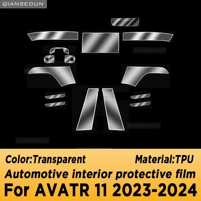 For AVATR 11 2023 2024 Gearbox Panel Navigation Automotive Interior Protective Film Anti-Scratch Sticker Accessories