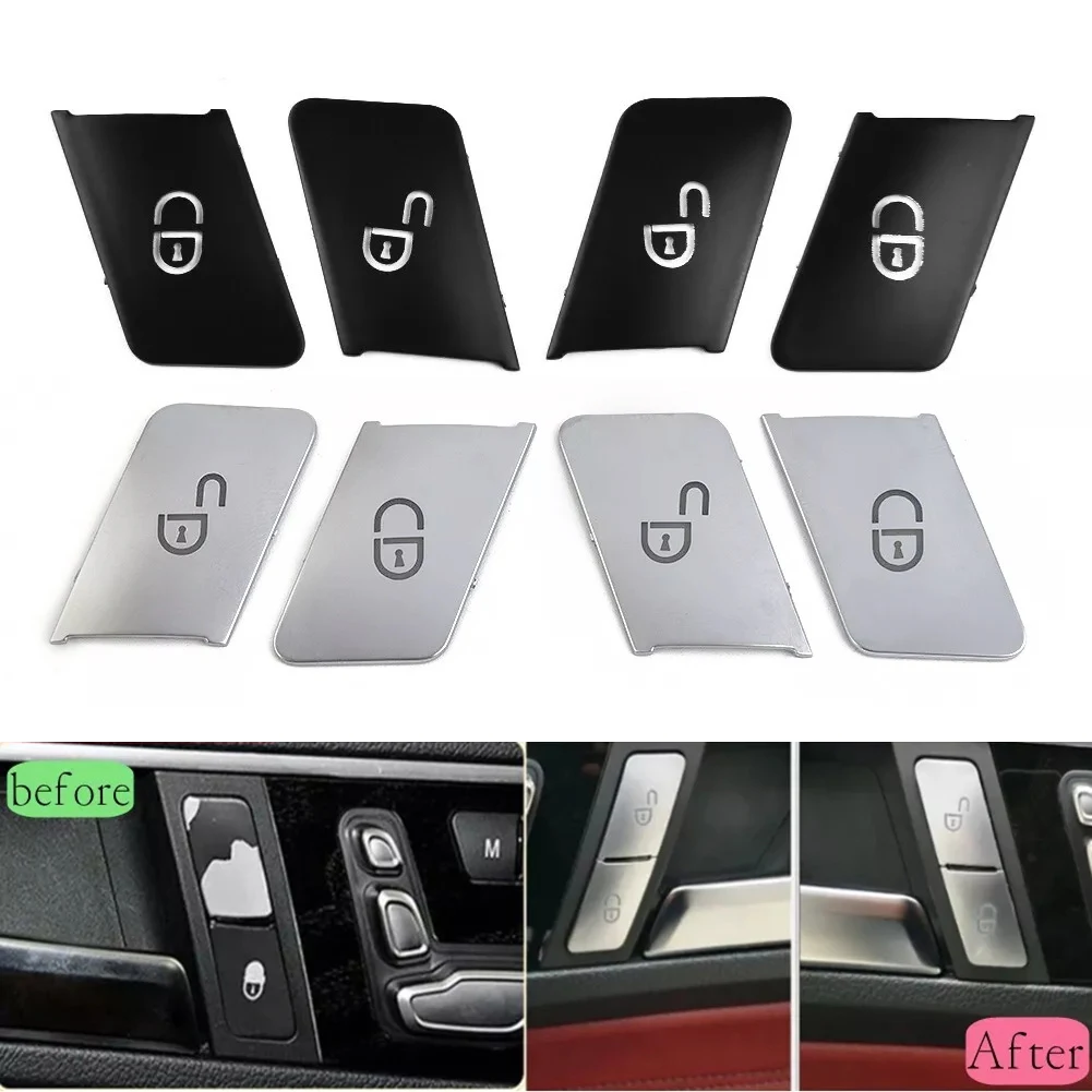 4pcs/set Car Door Lock Unlock-Switch Button Cover For Mercedes For Benz C E Class W204 W212 Car Accessory