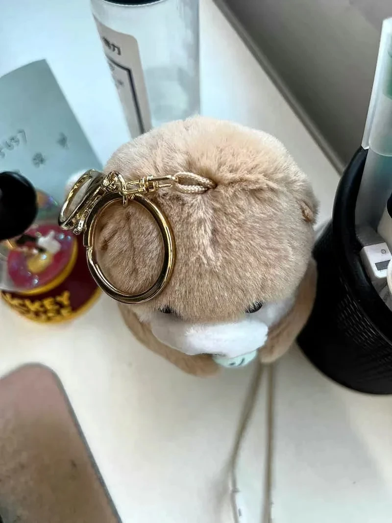 Cute Otters with Fish Plush Doll Keyrings Hanging Pendant School Bag Props Key Wallet Doll Toy Gifts