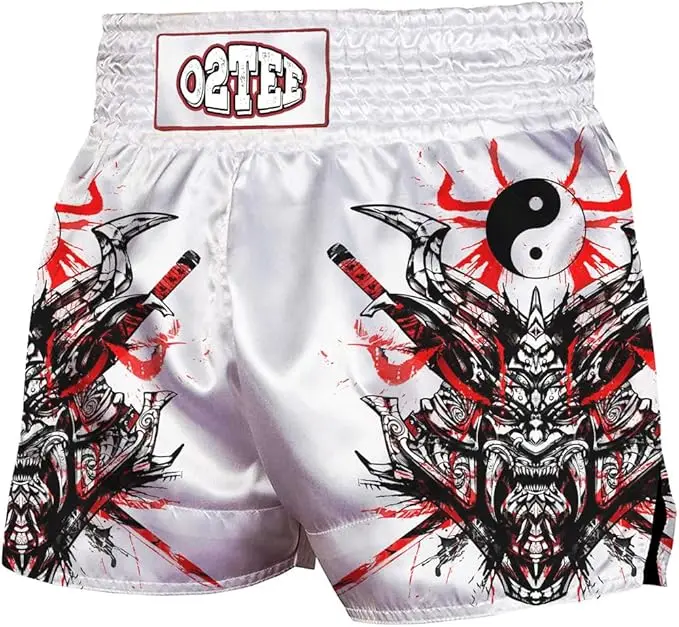 Custom Unisex Mask Samurai MMA Muay Thai Shorts for Men Women Gym Boxing Kickboxing