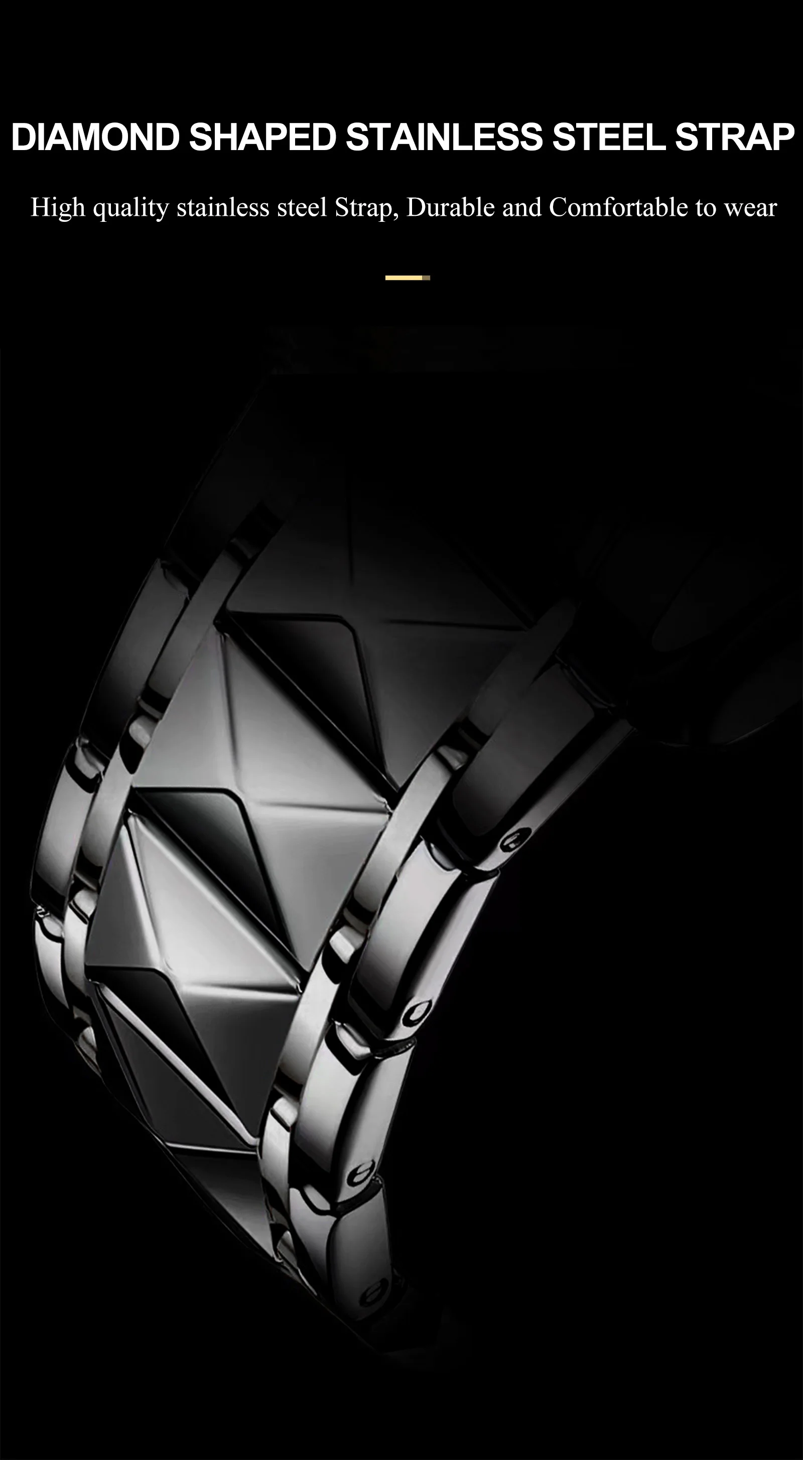 POEDAGAR Modische Luxus-Herrenuhr, Wasserdicht, Leuchtend, Quarz-Armbanduhr, Edelstahl, mit Datums- und Wochenanzeige, Casual-Herrenuhr, Reloj – Detail 12