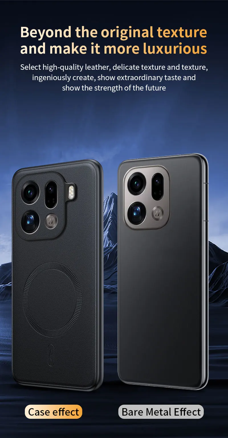 Für OPPO Find X9 Pro Hülle Magnetische Leder-Schutzhülle Für OPPO Find X9 Pro Anti-Fingerabdruck Rutschfest PC+TPU – Detail 11