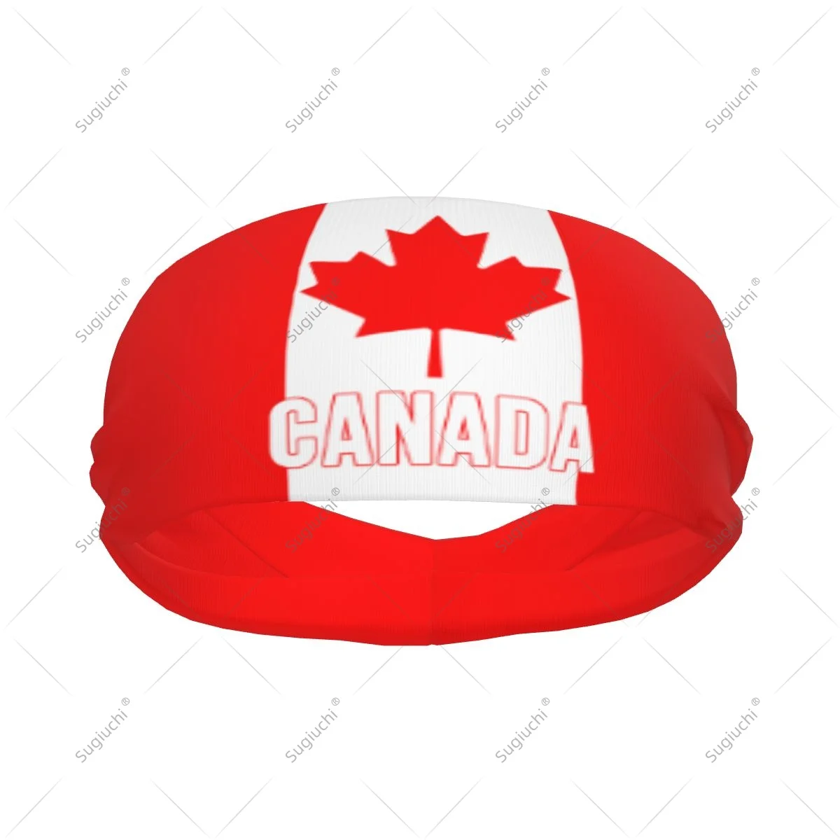 Men Women Canada Flag Elastic Wide Headbands For Yoga Fitness Tennis Running Gym Sports
