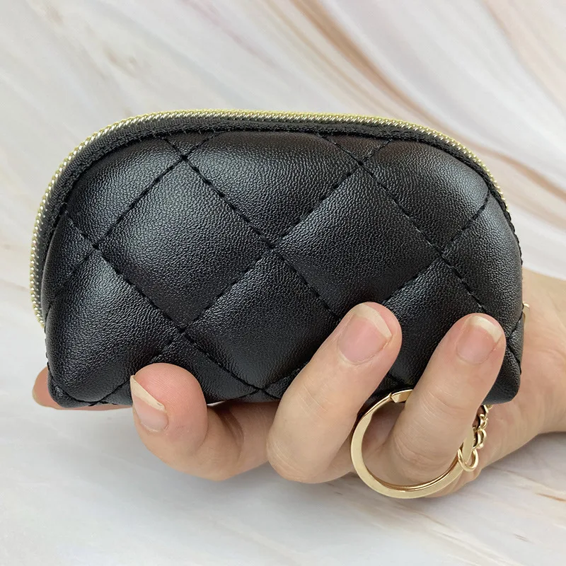 New Large Capacity Simple Plaid Zipper Wallet for Women Fashion Small Bag Coin Purse Key Wallet for Women