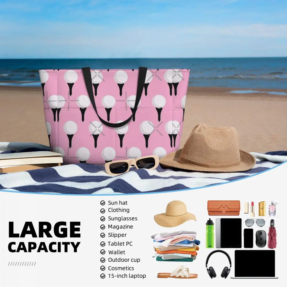 Borsa da viaggio da spiaggia con pallina da Golf e Tee, borsa da viaggio regali per lo Shopping natalizio regalo di compleanno modello Multi-stile