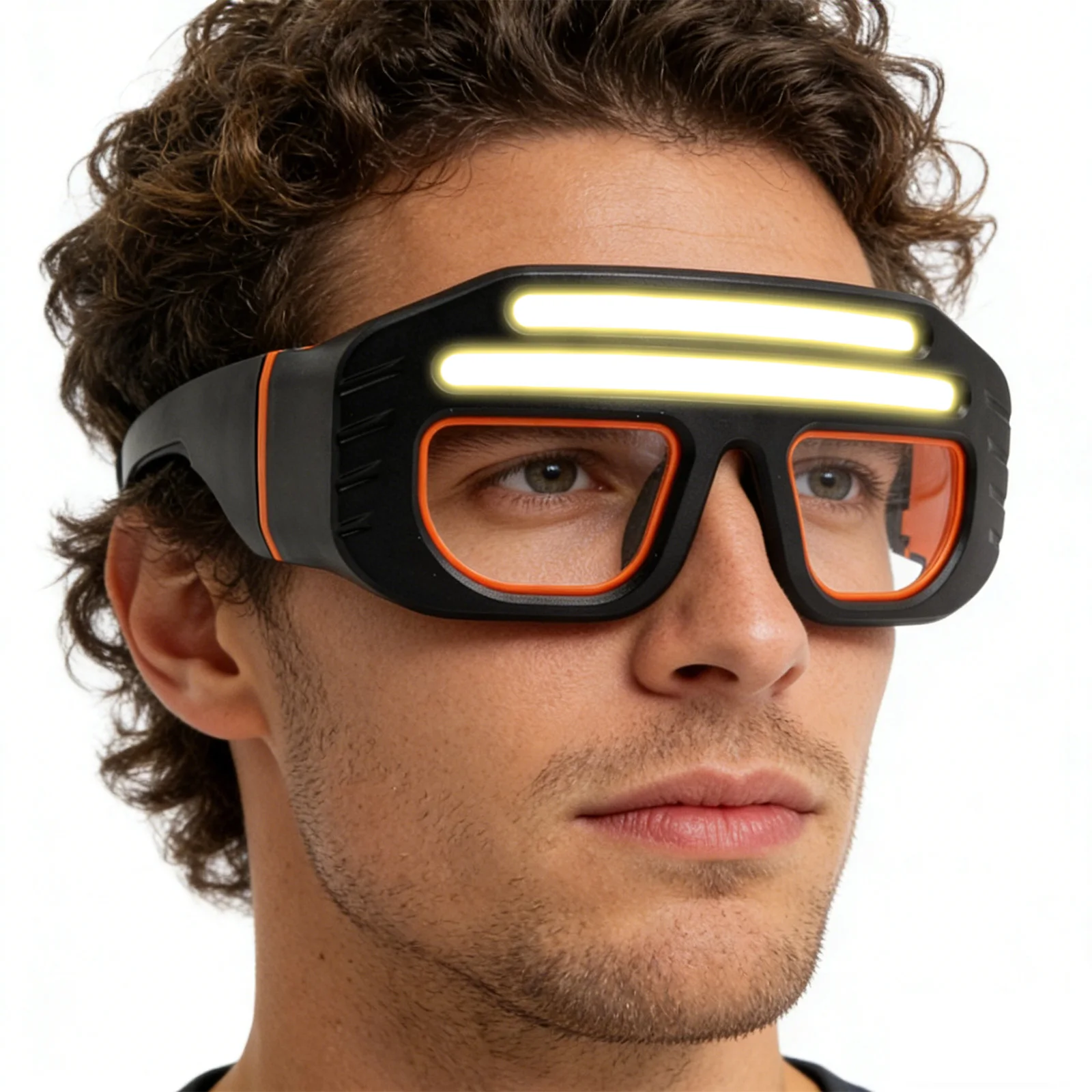 LED COB Double Light Source Protective Eyewear IPX4 Waterproof Headlight Light Up Glasses Headlamp for Camping Hiking Running view 2