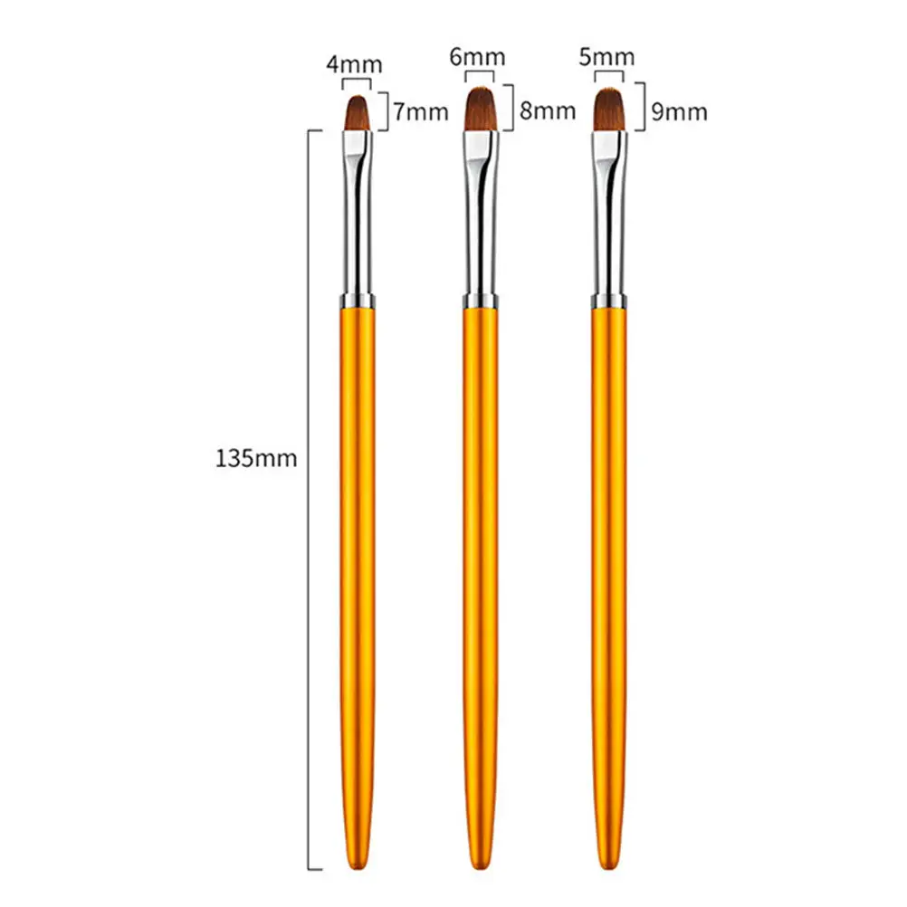 3Pcs Uv Gel Nail Art Pen Set Round Head Dotting Painting Brush for Fine Lines Flowers Patterns DIY Manicure Accessories Nail