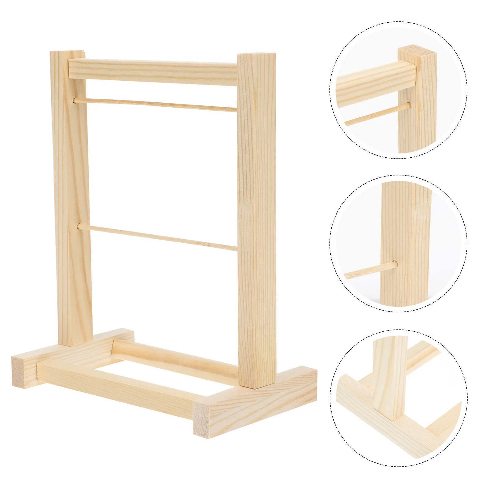 

1 шт. миниатюрная деревянная двухъярусная подвесная полка-органайзер для одежды, для комнаты, гардероба, декора рабочего стола