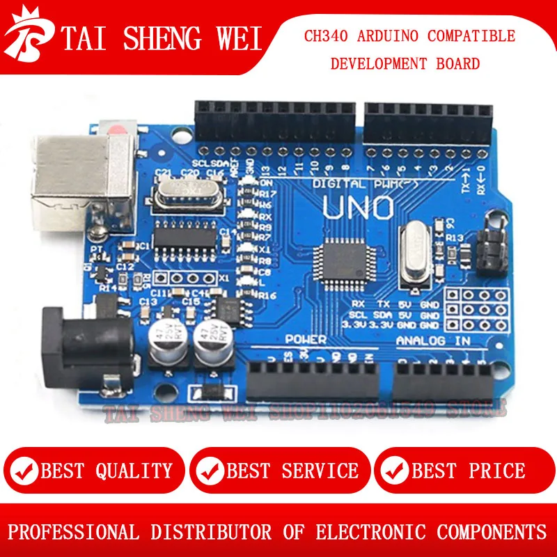 High Quality One Set UNO R3 Case Shell MEGA328P CH340G CH340 For Arduino Compatible Development Board ATmega328P Chip 16Mhz