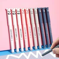 8Pcs/Set Kawaii Pig Bear Cat Erasable Gel Pen School Office Washable Handle School Office  Stationery Gift 0.35mm Blue Black Ink