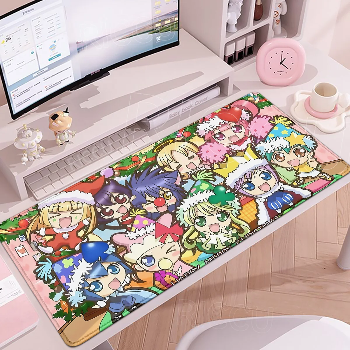 XXL Cute Anime S-Shugo Chara Mousepad HD Rubber Anti-Slip Locking Edge Desk Mat PC Gamers Mechanical Keyboard Office Accessories