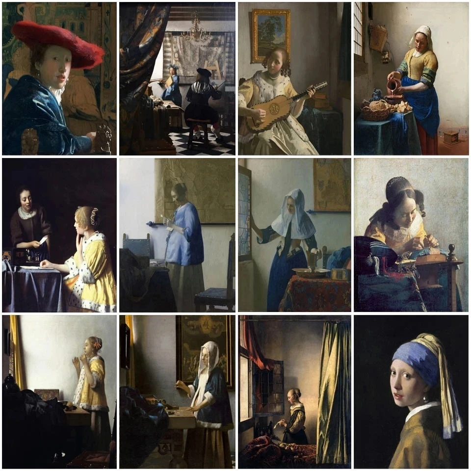 5D World Famous Painter Johannes Vermeer Series DIY Diamond Painting Cross Stitch Mosaic Full Crystal Embroidery Home Decoration