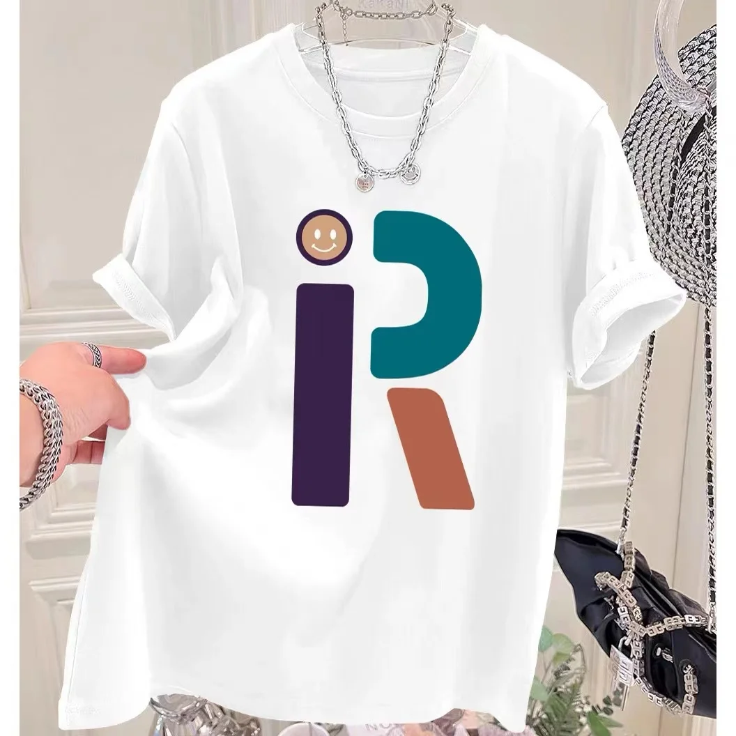 

Pinchen Trading Women T-shirt American Tide New style Short sleeve Female Man Oversized t shirts Print Round collar Tee Tops