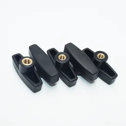 M6 M8 M10 Slotted Hand Nut Head Diameter 65mm Screw Brass Core Hand Tighten Wing Grip Blind Hole Handle Clamping Knob Thumb Nuts