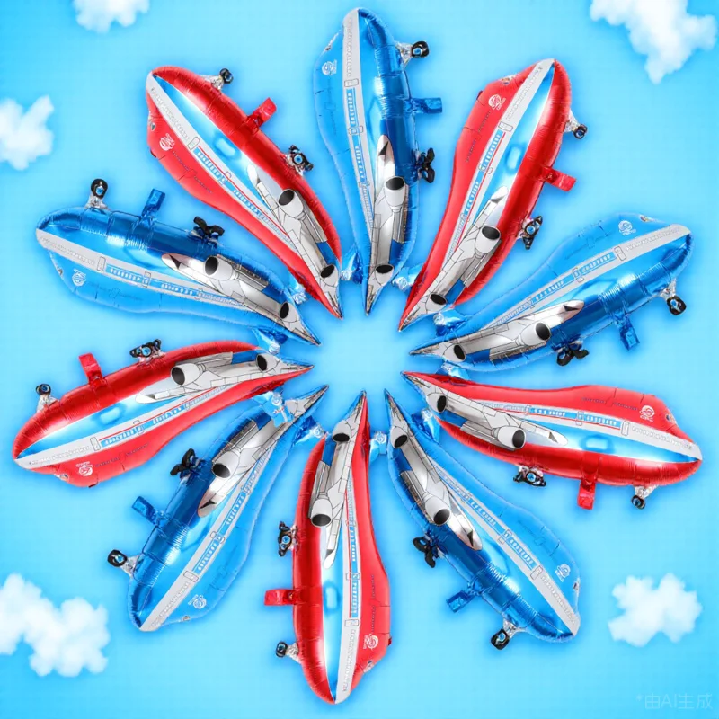 

10Pcs Aluminum Foil Airplane Balloons Blue Red Lightweight Party Decor Photo Props Birthday Shower Ballon Airplane