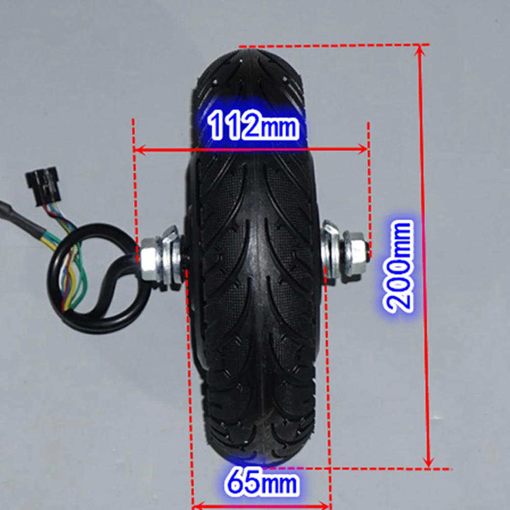 8 Inch Brushless Toothless High-speed Wheel Motor Rubber Tires 36V 250W Neodymium Strong Magnet Electric Scooter Brushless Motor