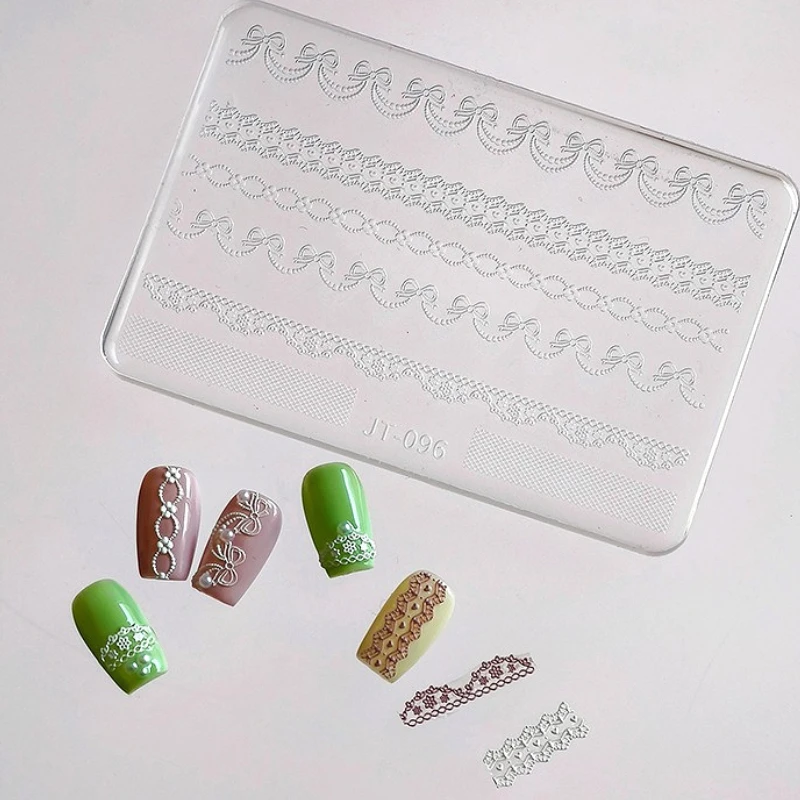 

Bowknot Lace Flora Edge Ribbon Retro 3D Reliefs Silicone Nail Accessory Carving Daisy Butterfly Mould Manicure UV Gel DIY Molds