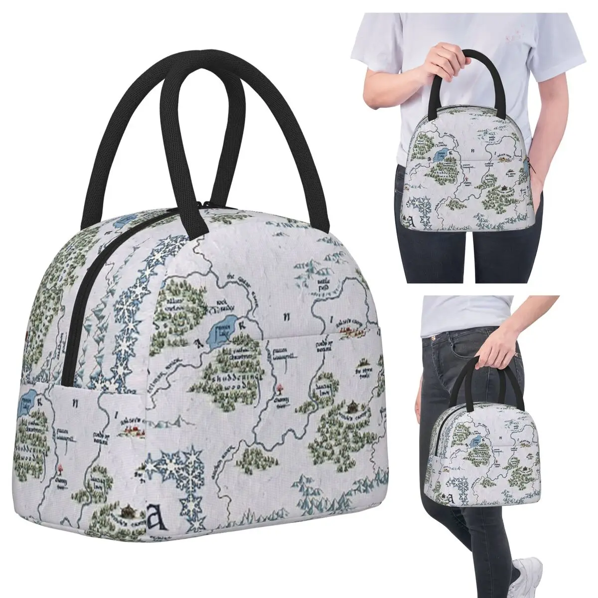 

Карта Нарнии Хроники Нарнии Изолированная сумка для обеда для детей Школьный холодильник Термальная коробка для еды Сумка Портативные коробки для завтрака Контейнер