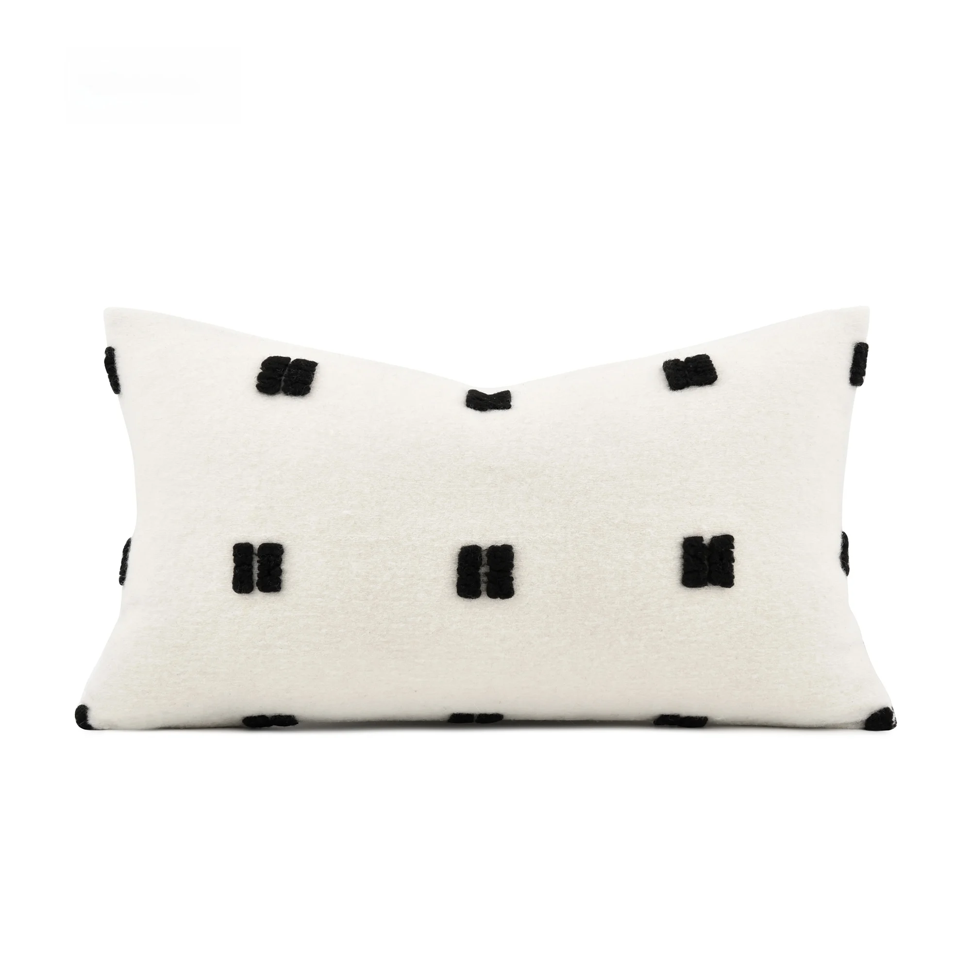 nordic-modern-simplici-children's-model-room-bay-window-pillow-sofa-pillow-living-room-bla-and-white-woolen-waist-pillow