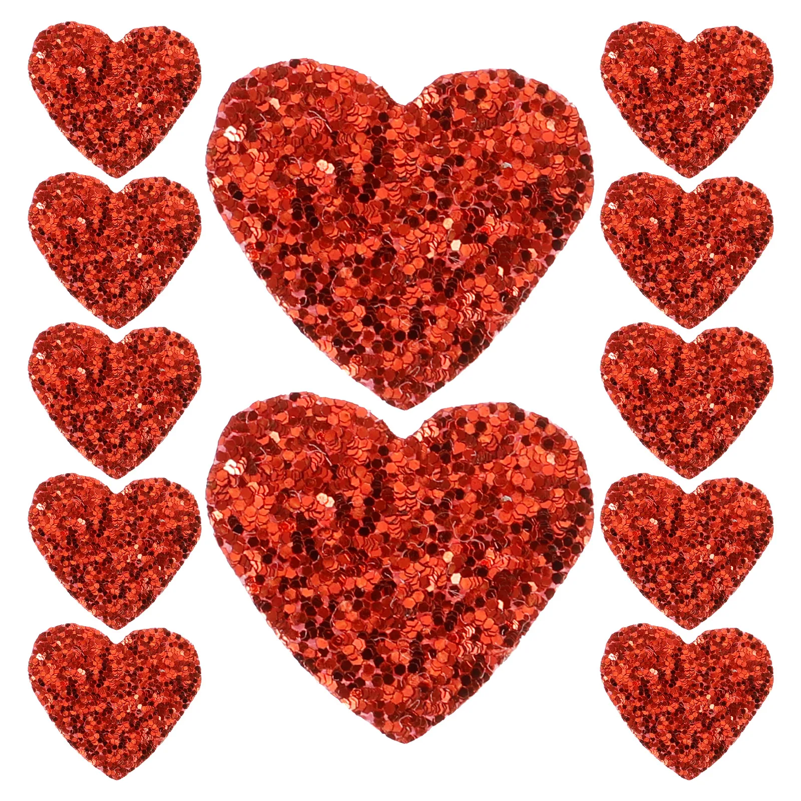 

200 pcs Small Heart Decorative Decorative Sequin Patches DIY Supplies Felt Embroidered Appliqué Patches Craft Jewelry Making