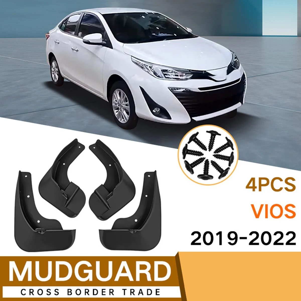 Car Mudguards for TOYOTA Vios 2019-2022 Fender Mud Guard Flap Splash Flaps Mudflaps Accessories