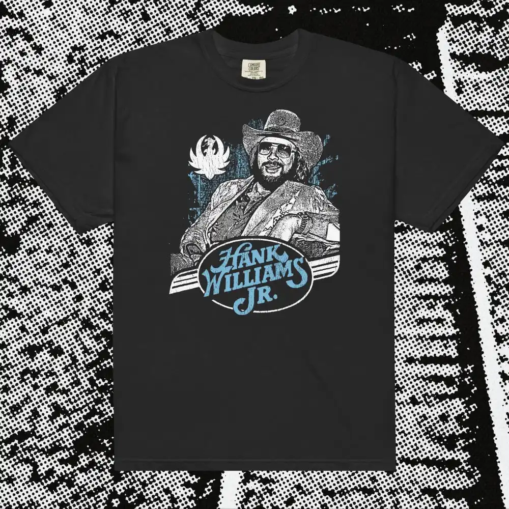 Hank Jr: Outlaw Country Comfort Colors T Shirt ,Graphic Short Sleeve Crew Neck Cotton T-Shirt