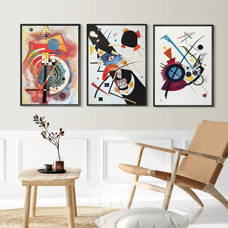 Wassily Kandinsky Geometric Decomposition Balance Retro Artwork Poster Canvas Paintings Wall Art Pictures Museum Home Decor