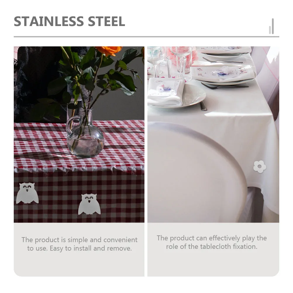 

6pcs Stainless Steel Magnetic Tablecloth Fixing Pendants Decorative Magnets Practical Functional Windproof AntiSlip