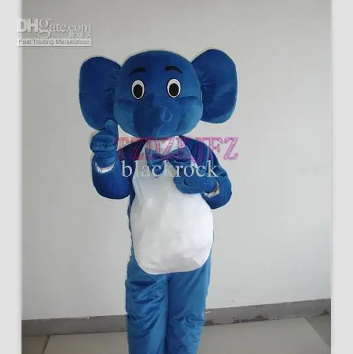 

New Adult Hot Sale Foam Cute Blue Elephant Cartoon Mascot Costume Plush Christmas Fancy Dress Halloween Mascot Costume