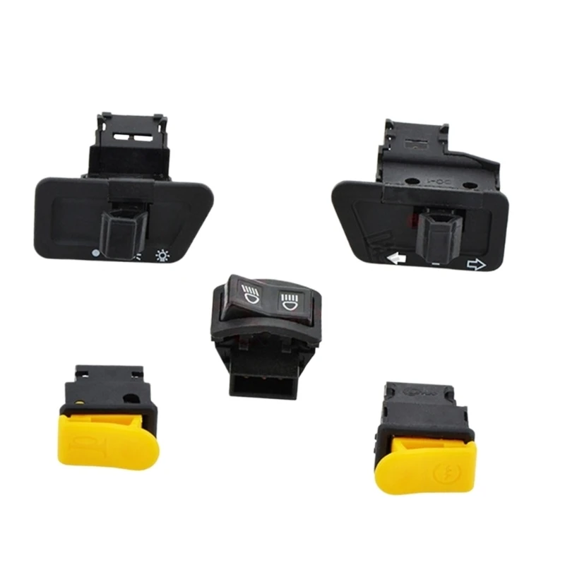 5Pcs Motorcycle Handlebar Switches Assembly For Lights Horn Turn Signals