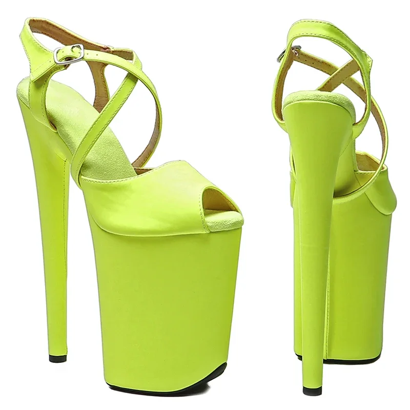 Leecabe 23CM / 9inches   Matte PU  Upper   open toe  fashion  Platform High Heels Sandals stripper heel Pole Dance shoes