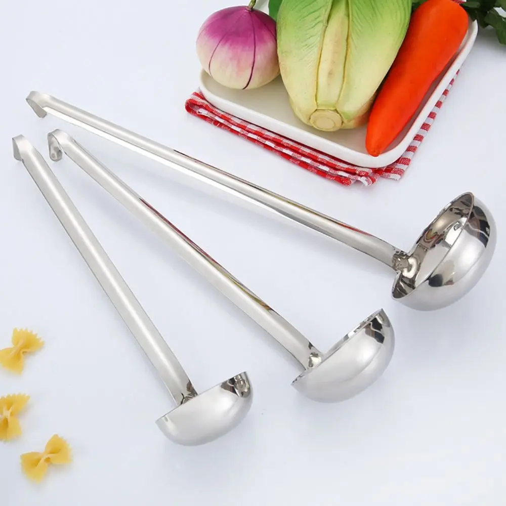 Professional Stainless Steel Measuring Ladle 1/2/3oz with Hanging Hook Ounce Scoop Deepened Scoop Kitchen Scoop Kitchen Utensil
