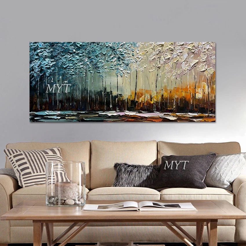 

Tree Landscape Art Picture Decoration Artwork Unframed Abstract Modern Painting Knife Art Wall Handmade Paintings On Canvas