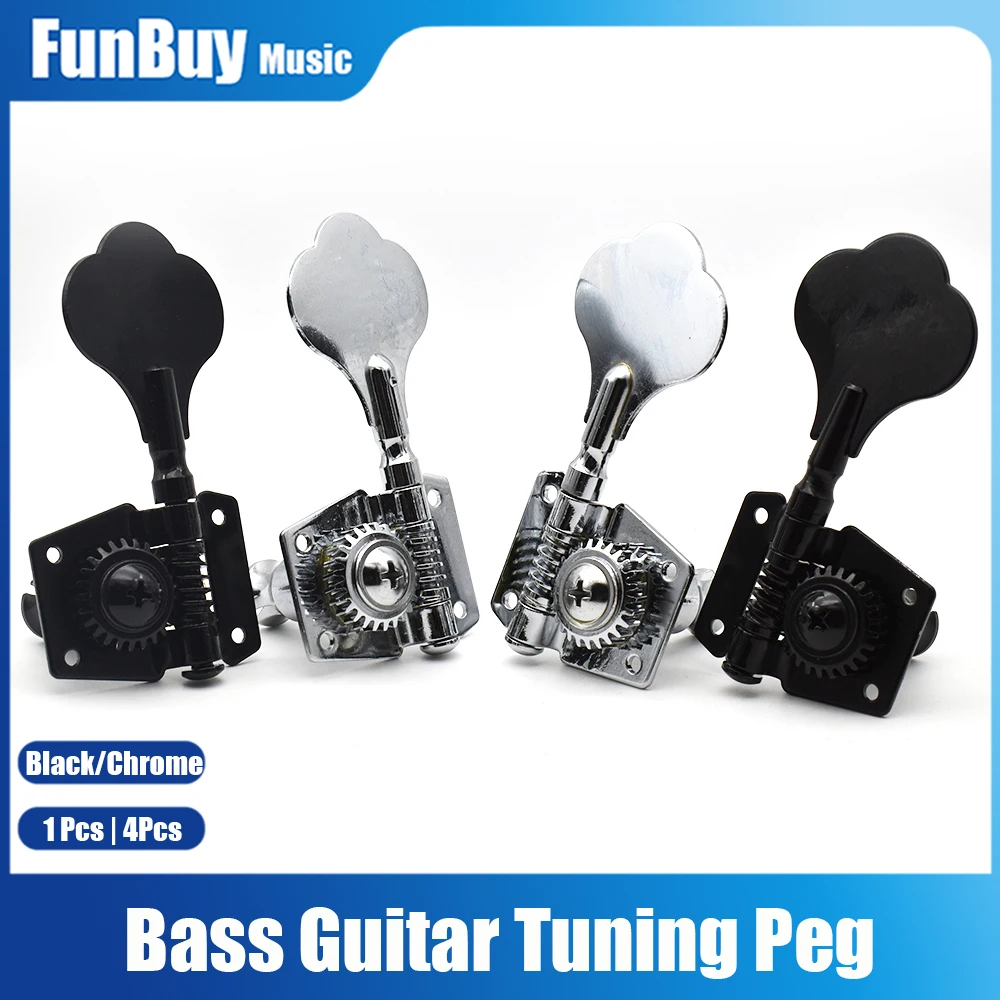 4R/4L/1L/1R Opened Electric Bass Guitar Tuning Pegs 4String Machine Heads Tuners for Bass Chrome Black High Quality