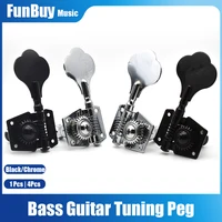 Clavijas de afinación para bajo eléctrico abierto, cabezales de máquina de 4 cuerdas, sintonizadores para bajo negro cromado, alta calidad, 4R/4L/1L/1R
