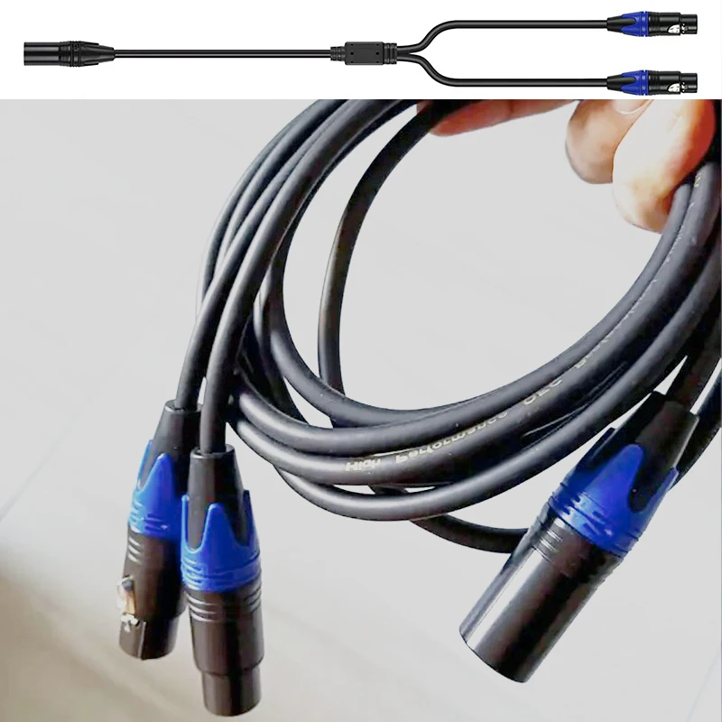 5Meter Y Cable DMX XLR Splitter 3Pin Balanced Wire Male Female Adapter For Stage Lighting Effect DJ Disco Headphone Mixers Audio