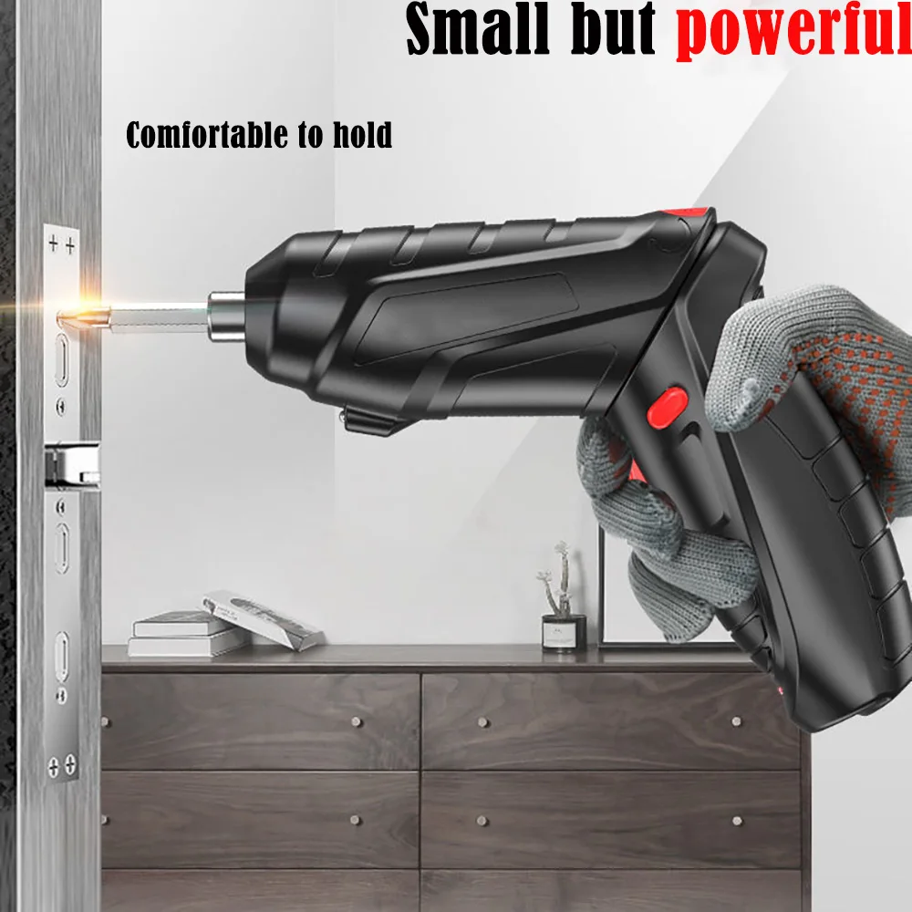 Electric Screwdriver Tool 3.6V Household Electric Screwdriver with LED Light Cordless Lithium Battery Utility Drill Hand Drills